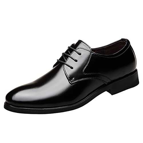 Men's Patent Leather Lace-Ups Classic Lace Up Oxford Shoes Formal Business Leather Shoes Evening Party Shoes for Men Driving Walking Mens Shoes Waterproof Smooth Pointed Toe Square Root