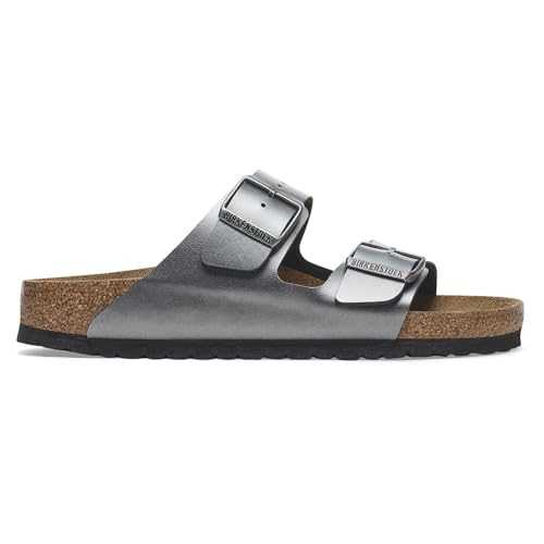 Unisex Arizona BS Birko-Flor Metallic Black Sandals 5 UK