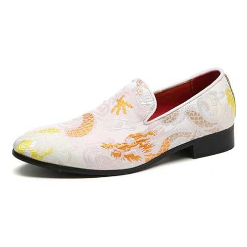 Mens Dress Loafers Slip on Shoes Glitter Wedding Party Prom Shoes