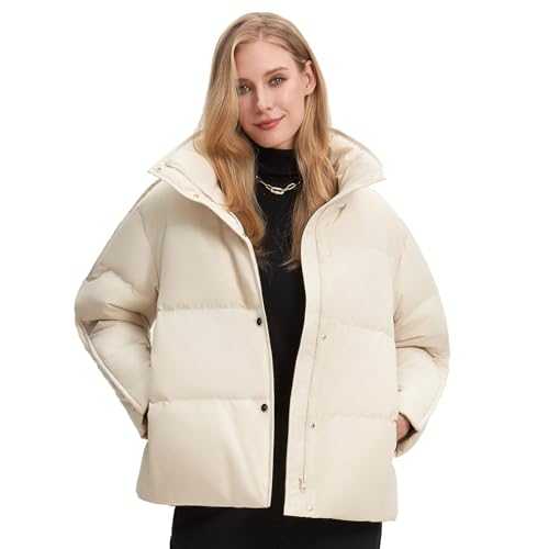 BOSIDENG Women's Winter Thicken Down Jacket with High Collar,Windproof Puffer Jacket Warm Down Coats