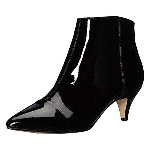 XYD Women Mid Low Kitten Heel Ankle Boots Pointed Toe Side Zips Prom Glitter Party Dress Fashion Short Booties