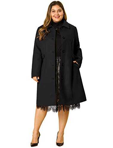 Agnes Orinda Women's Plus Size Single Breasted Belted Winter Long Coat