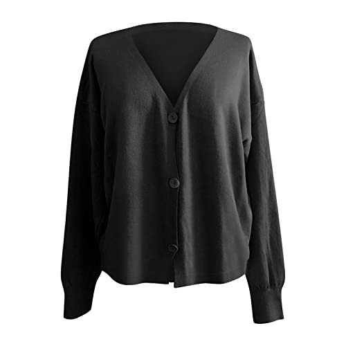 WILLBEST Cardigans for Women Long Sleeve Drape Waterfall Button Down Cardigan Slouchy Cable Knit Chunky Cardigan Coat Lightweight Open-Front Sweatshirt Outwear Sweaters Jacket