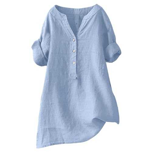 Qixiu Loose Button Shirt Top Stand Solid Color Sleeve Collar Casual Women's Shirt Women's Shirt Solid T Shirt Women