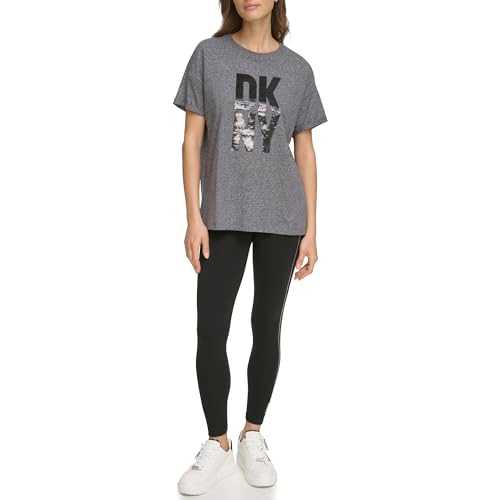 DKNY Women's Stacked Sequin Logo T-Shirt