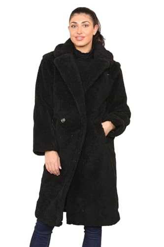Be Jealous Women Teddy Bear Faux Fur Button Down Long Sleeve Side Pocket Winter Warm Jacket