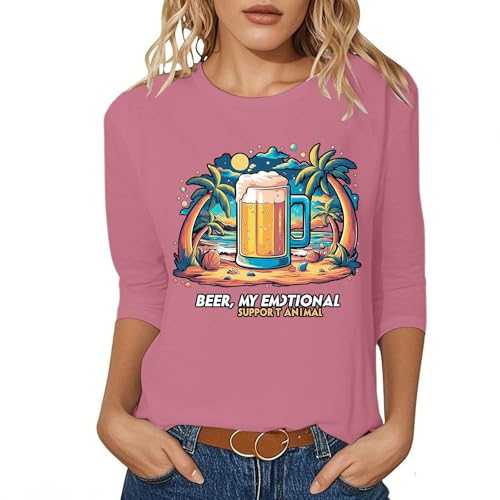Oktoberfest Theme Casual T-Shirt for Men and Women, Party Top with Short Sleeves, Comfortable Crew Neck, Perfect for Beer Festival, Travel, Spring and Autumn Outfit Top Women Glitter