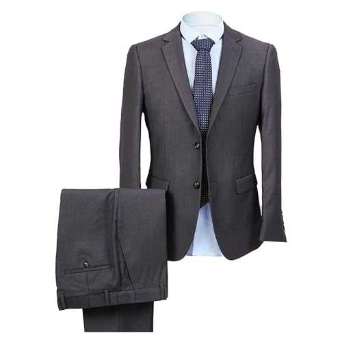 Men's Slim Fit Suits Classic Fit 2 Piece 2 Button Jacket Business Formal Dress Blazer & Pants Set