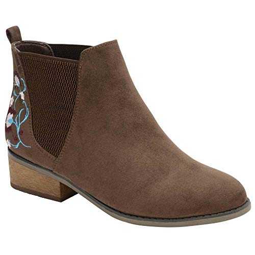 Ladies Fashion Pull On Soft Faux Suede Ankle Chelsea Boots Block Heel Black Size UK 3-8
