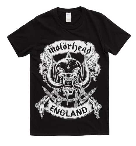 Rock Off Motorhead Crossed Swords England Crest Black T Shirt