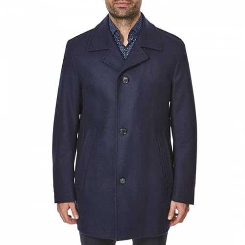 BOSS mens blue virgin wool suit overcoat jacket coat Dais 250308279-40R Large £499
