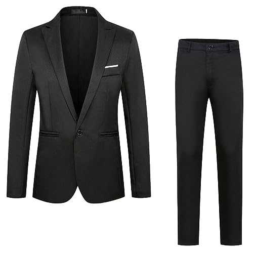 Men's 2-Piece Regular Fit Business 50s Black Suits Jackets Large Sizes Vintage Men's Suit Khaki White Blue Slim Fit Suits Wedding Suit