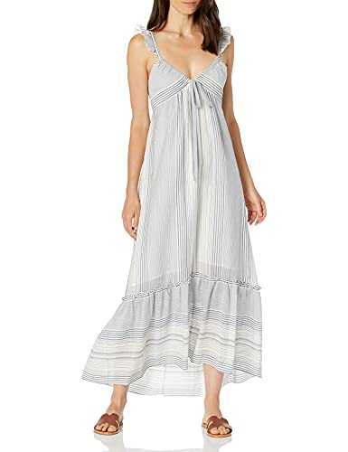 Splendid Women's Sleeveless Maxi Dress Casual, White/Navy, Large