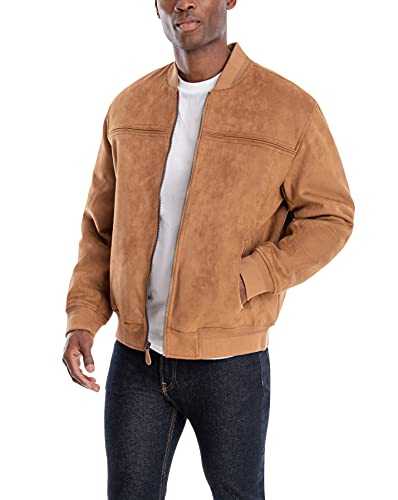 London Fog Men's Microsuede Bomber Transitional Jacket