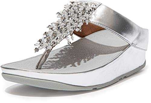 Women's Rumba Beaded Toe-Post Sandals, Silver, 11