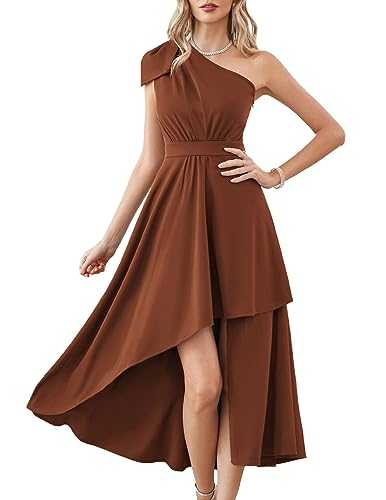 GRACE KARIN Women's One Shoulder Long Formal Dresses Sleeveless High Low Elegant Cocktail Wedding Guest Slit Maxi Dress