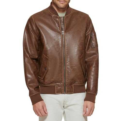 Levi's Men's Faux Leather Varsity Bomber Jacket