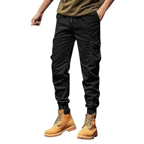 Generisch Men's Jumpsuits for Spring, Spring, Washed Wide Leg, Trendy Retro Leggings, Cross-Country Ski Trousers, Men's Waterproof Sports Trousers, Short Men's Trousers, Men's Slim Fit Trousers