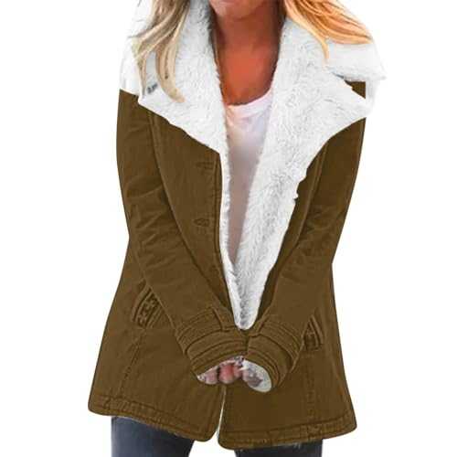 Cocila Friday Womens Coats Women Casaul Winter Fashionable Long Sleeve Solid Pocket Cardigan Button Top Sweater Knit Hooded Coat Blouse Plush Coat Vest Ladies Zip Up Fleece Jacket