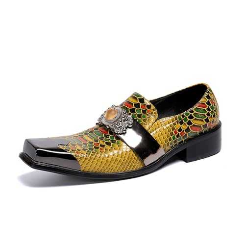 Men's Genuine Leather Derby Oxfords Shoes Fashion Slip on Loafers Business Wedding Dress Shoes for Men