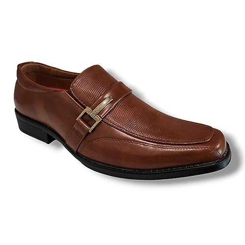 Men's 99374 Slip On Square Toe Classic Loafers Dress Shoes