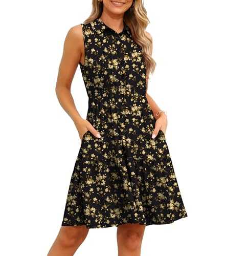 TIANZHU Floral Mini Dress for Women Lightweight Summer Dresses UK with Tiered Hem Pockets S-2XL