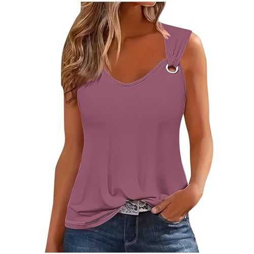 Women's Loose Tank Top: Women's Tunic Large Sizes Orange Summer Top V Neck Plain Tank Top A Line Silm Long Blouse Sleeveless Lightweight Party Top Casual Sexy Tank Top Modern Yoga Top