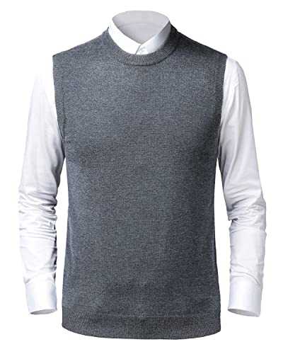 Btmpmcs Mens Knitted Vest Sleeveless Slipover Sweater Waistcoat Wool Blend Warm Gilets Classic Business Knitwear Jumpers Autumn Winter Gentleman Tank Tops