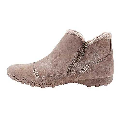 CEWIFO Womens Heeled Ankle Boot High Heel Lightweight Tan Suede Ankle Boots Womens Elegant Block Heel Black Ankle Boots Flat Boots for Women Ladies Low Heel Suede Ankle Boots