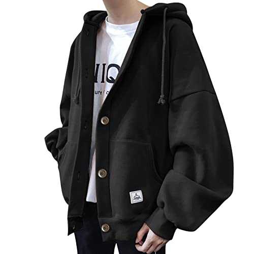 LOIJMK Men's Bomber Jacket with Hood, Winter Warm Hooded Jacket, Transition Jacket, Coat, Funky Outdoor Jacket, Men's Loose Sports Jacket, Men's Long Sleeve Winter Jacket, Modern Outdoor Jackets,