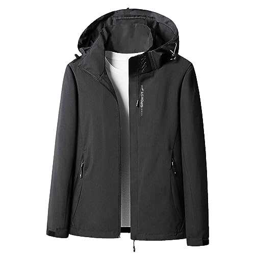 Zeiayuas Outdoor Jacket Women Waterproof Raincoat Lightweight Outdoor Jackets 3 In 1 Plus Size Rain Coats Walking Skiing Hiking Mountain Softshell Coats with Hooded Pockets