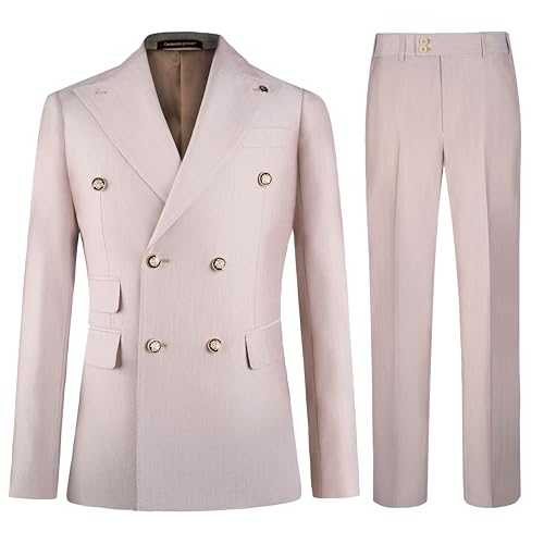 Men's Slim Fit 2 Piece Suit Double Breasted Business Wedding Prom Suits Blazer Tuxedo & Trousers…