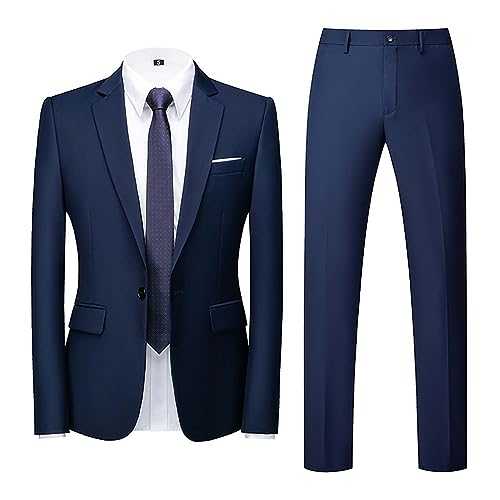 Men's Suit 2-Piece Slim Fit, Men's Stretch Suits Wedding Suits Regular Modern Jacket for Business Sporty Suits Outfit Complete Men's Suit Set Men's Regular Fit Blazer Beach Wedding Men's Suits