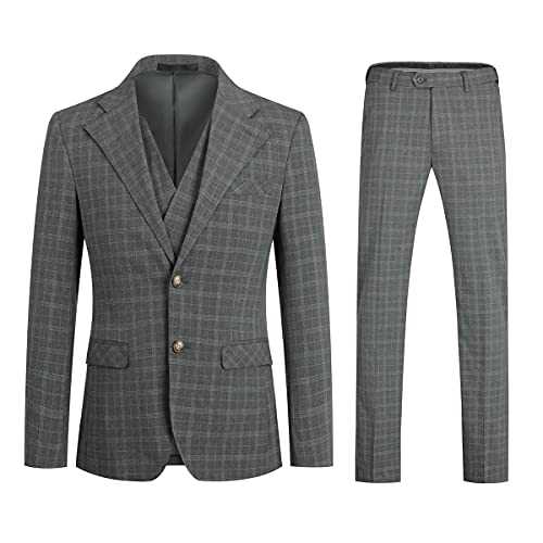 Allthemen 3 Piece Striped Suit Men Slim Fit Suit Men Suit for Business Wedding