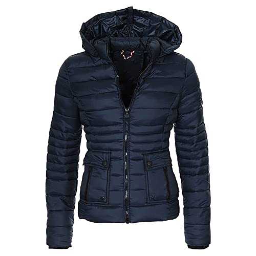 Cocila Women's Classic Long Sleeve T-Shirt Womens Autumn Winter Womens Warm Coat Hooded Jacket Slim Winter Outwear Coats Insulated down Jackets