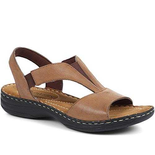 Pavers Wide Fit Sling-Back Leather Sandals 317 808 - Tan Size 5 UK