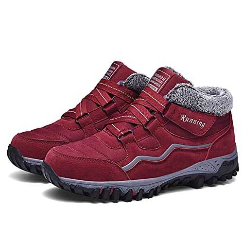 Moudn Snow Boots Womens Winter Boots Warm Fur Lined Ankle Boots Outdoor Walking Hiking Boots Non-Slip Trekking Shoes