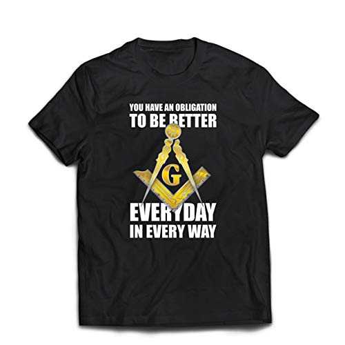 lepni.me Mens T-Shirt “The Masonics to be Better Every Day” Square and Compass Logo