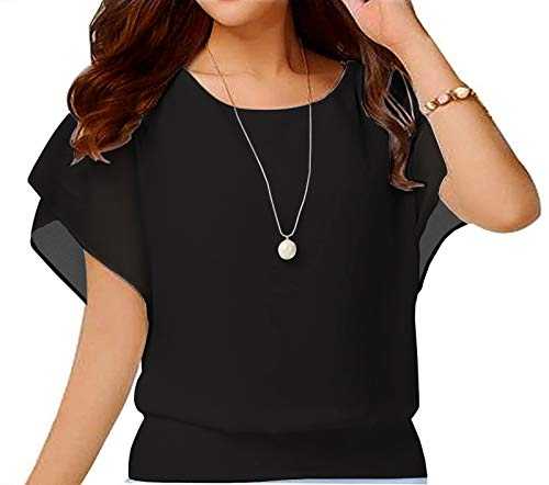 Summer Blouses for Women Elegant Casual Ladies Chiffon Blouses Ladies Tops Short Sleeve T-Shirts