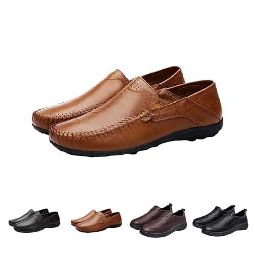 Men's Moccasins Leather Shoes Loafers Slip On Driving Shoes Lightweight Soft Business Shoes Boat Shoes Handmade Driving Classic Derby Oxford Penny Comfortable Shoes