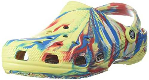 Unisex Classic Marbled Clog Wooden Shoes, turquoise, 4 UK