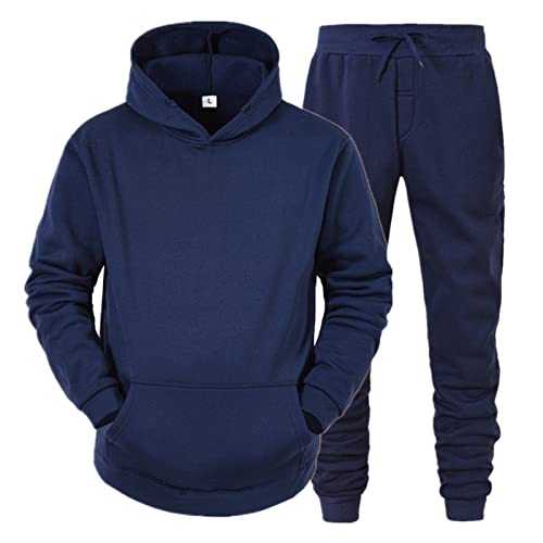 Jogging Suit Mens Tracksuit Set 2 Piece Sweatshirt and Joggers for Men Fleece Hoodie Sweatpants Sets Gym Casual Exercise Running Sport Sweatsuit Comfortable Sports Track Suits Xmas
