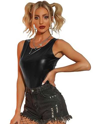 Allegra K Women's Shiny Party Club Cami Sparkly Metallic Tank Top