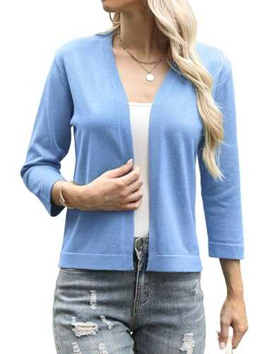 Aottori Cardigans for Women UK Lightweight Knitted Cardigan Ladies V Neck Open Front Shrug Jumpers Casual Bolero Tops for Dress Evening Wedding
