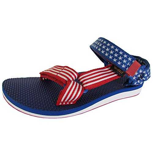 Womens Original Universal 4th of July Sport Sandal Shoes, Red/Blue, US 5