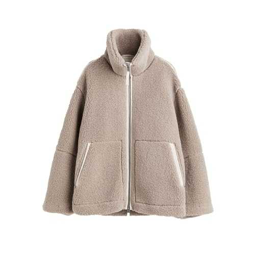 Women's Winter Long Sleeve Zip Up Sherpa Jacket Coat Pockets Warm Fleece