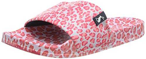 Joules Women's Poolside Slide Sandal, Lilac Leopard, 6 UK