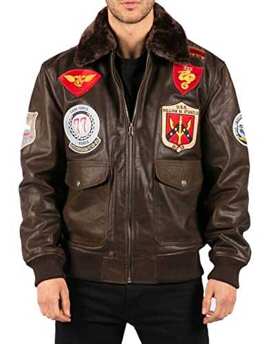 Men's Bomber Jacket Outwear Windproof Winter US Aviator Air Force Pilot Flying Real Leather Jackets Coat
