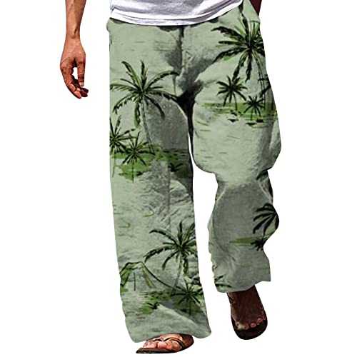 Sweatpants Mens Loose Fit Beach Trousers Printed Elastic Waist Pants Joggers Tracksuit Bottoms Baggy Wide Leg Yoga Trousers Breathable Lounge Trousers Light Hiking Trousers Athletic-fit Smart Pants