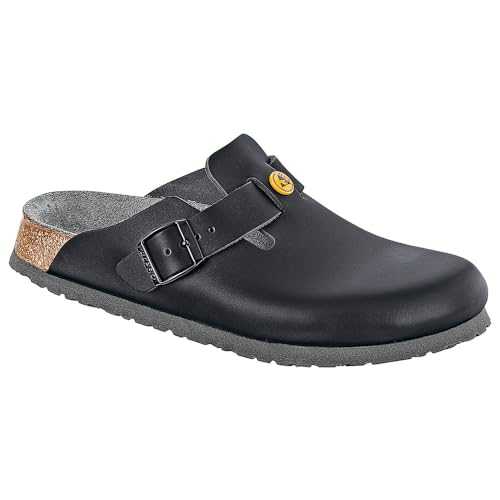 Men 61360-43 Boston Antistatic Shoe/Natural Leather Black Size 43-Normal Footbed, 9 UK